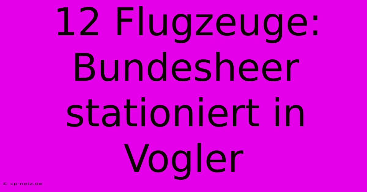 12 Flugzeuge: Bundesheer Stationiert In Vogler