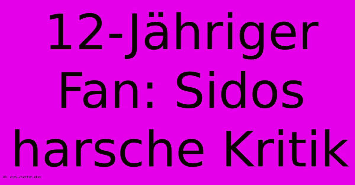 12-Jähriger Fan: Sidos Harsche Kritik