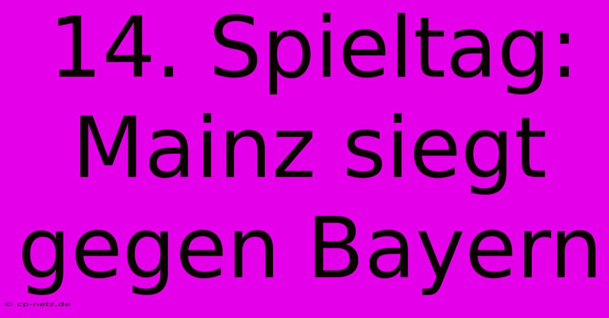 14. Spieltag: Mainz Siegt Gegen Bayern