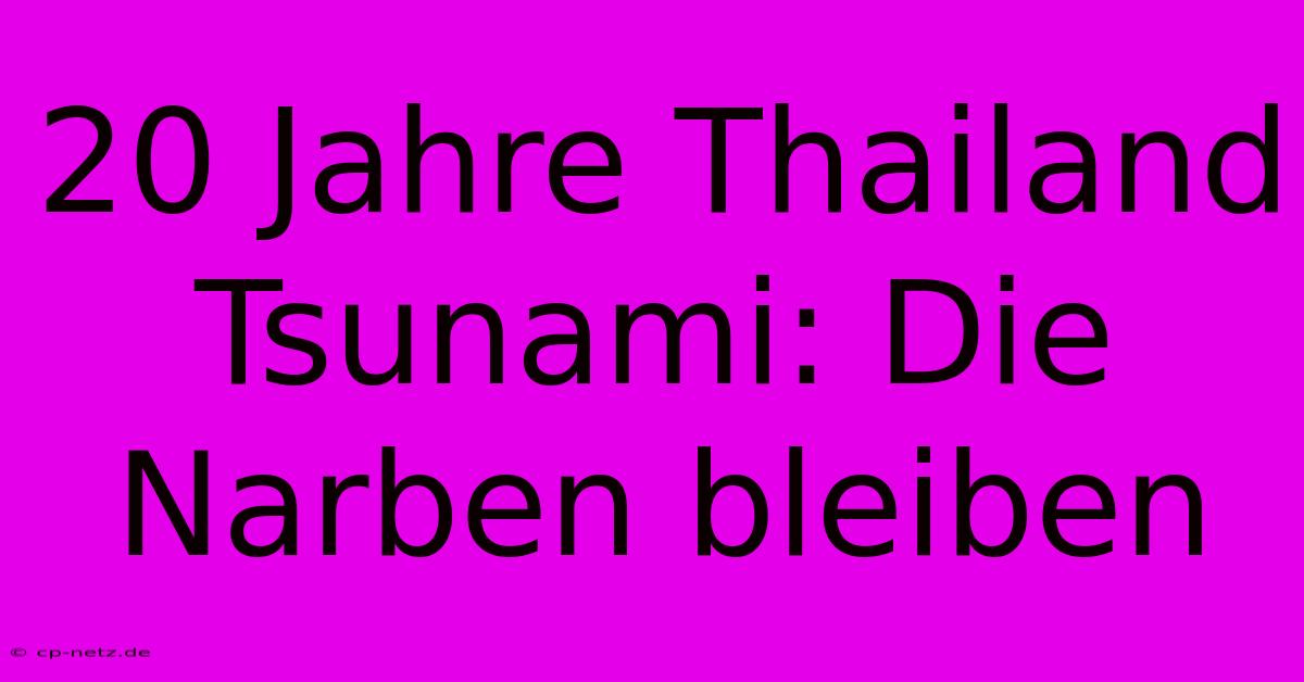 20 Jahre Thailand Tsunami: Die Narben Bleiben