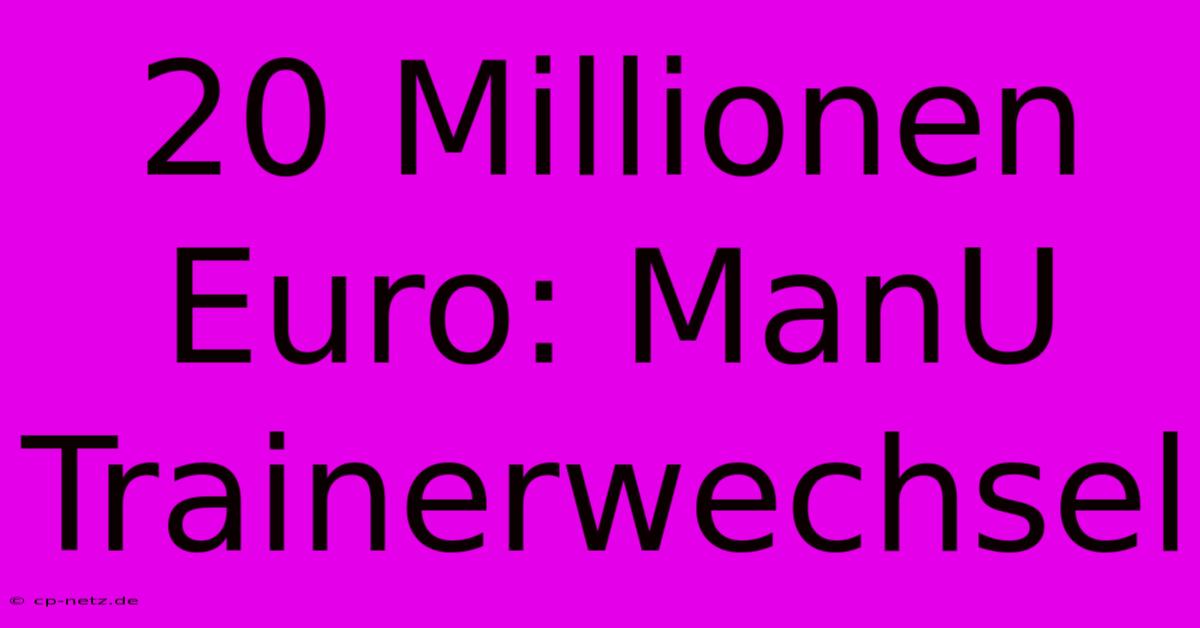 20 Millionen Euro: ManU Trainerwechsel