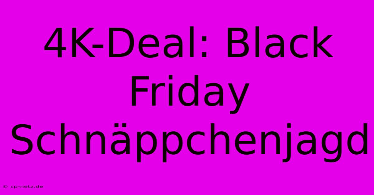 4K-Deal: Black Friday Schnäppchenjagd