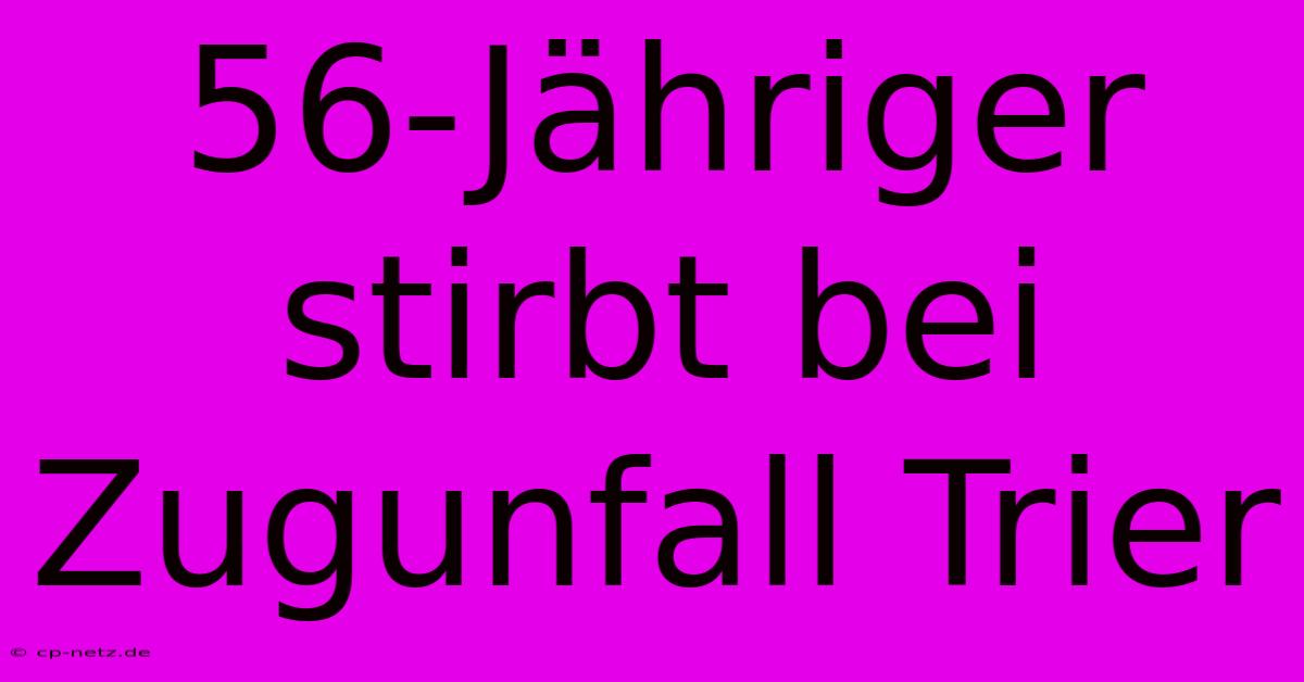 56-Jähriger Stirbt Bei Zugunfall Trier