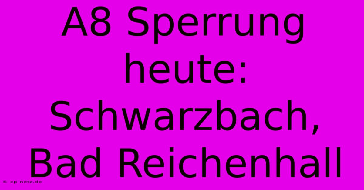 A8 Sperrung Heute: Schwarzbach, Bad Reichenhall