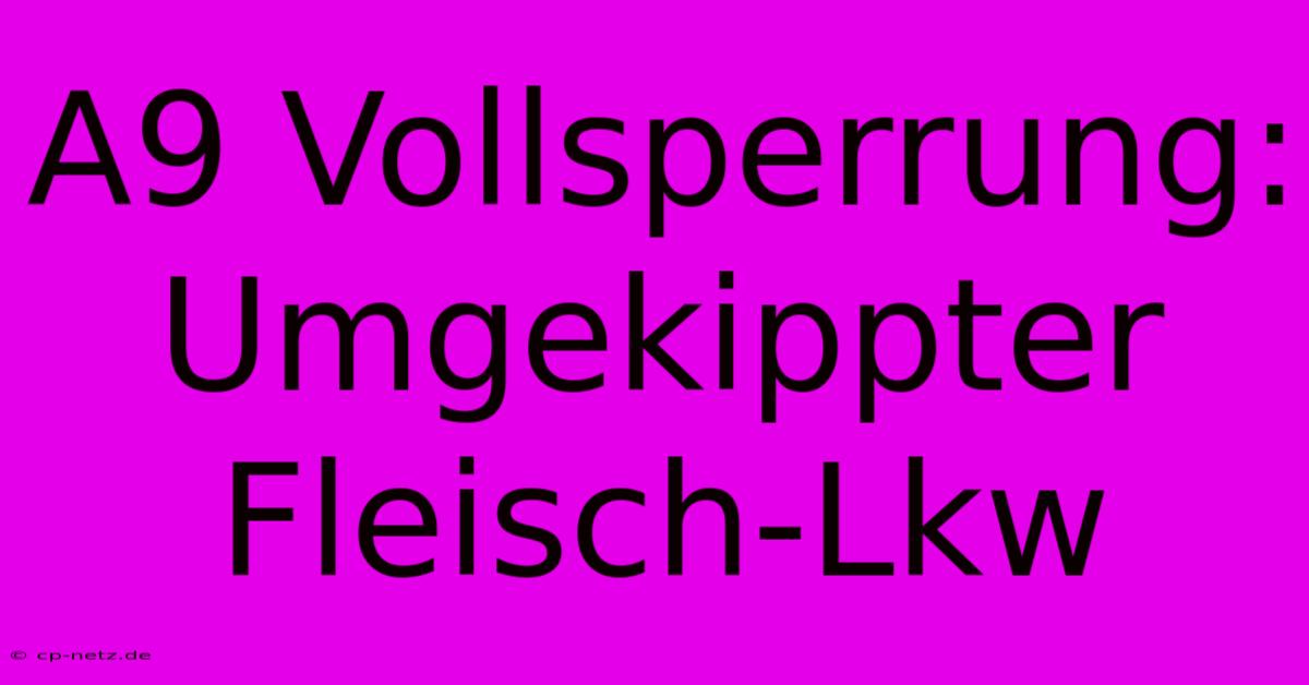 A9 Vollsperrung: Umgekippter Fleisch-Lkw