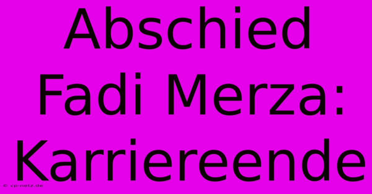 Abschied Fadi Merza: Karriereende