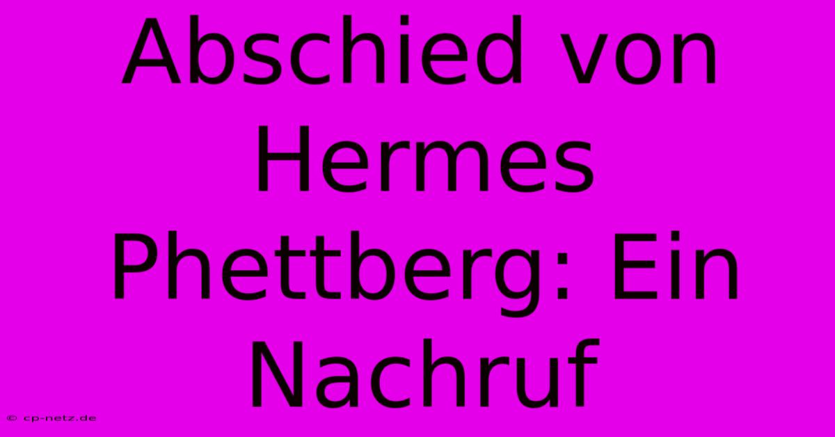 Abschied Von Hermes Phettberg: Ein Nachruf