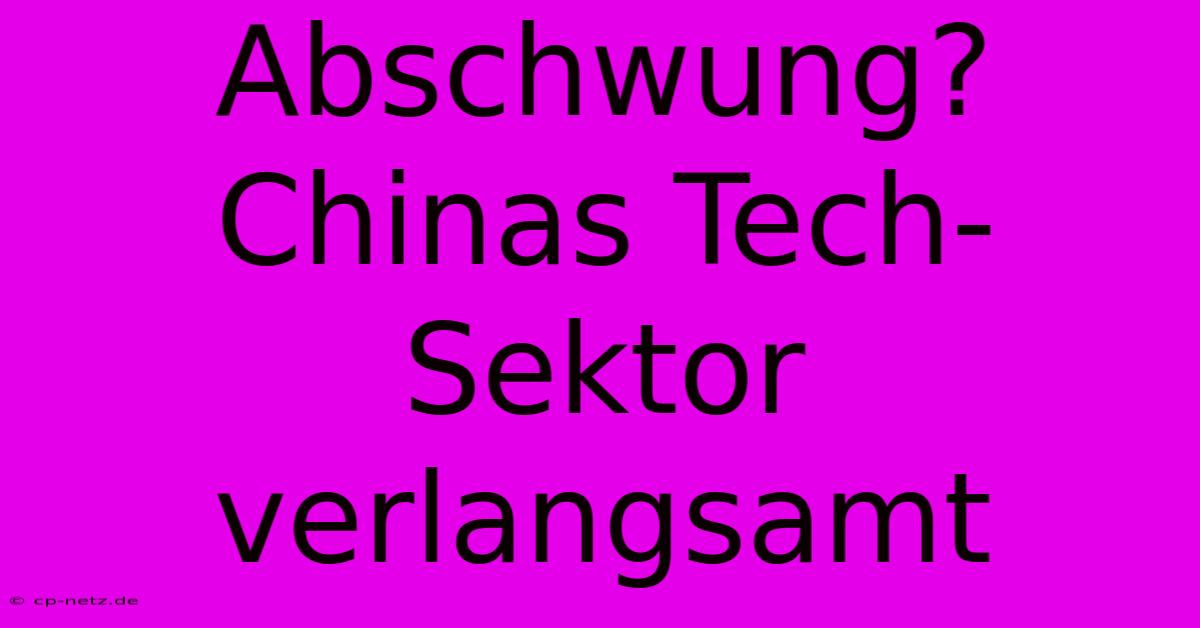 Abschwung? Chinas Tech-Sektor Verlangsamt