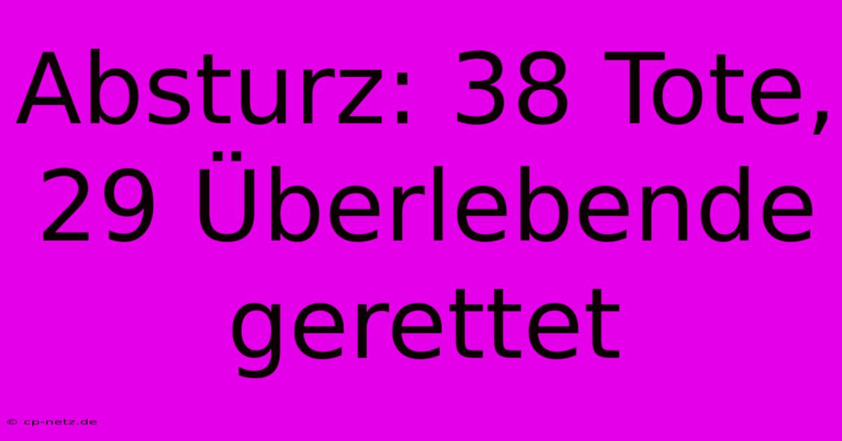 Absturz: 38 Tote, 29 Überlebende Gerettet