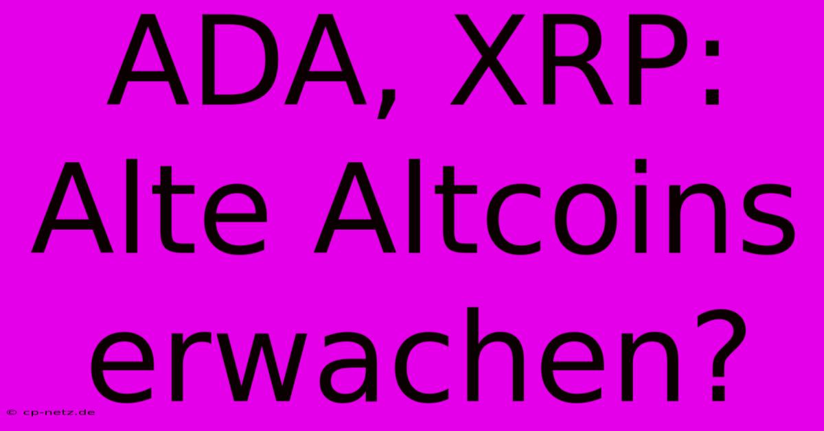 ADA, XRP:  Alte Altcoins Erwachen?