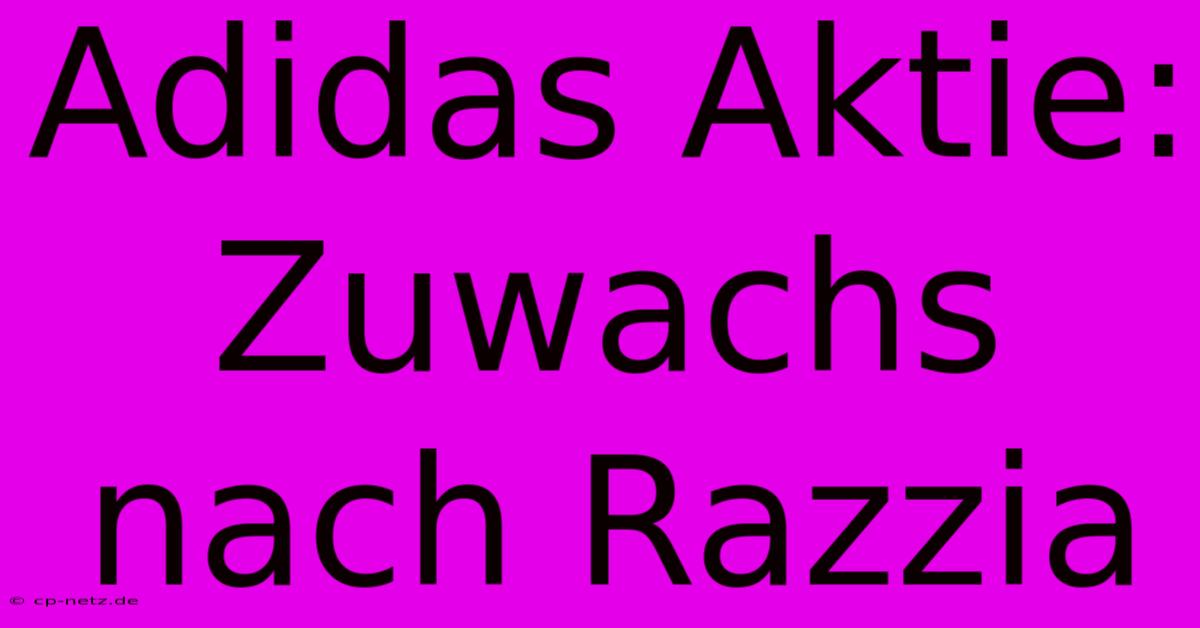 Adidas Aktie: Zuwachs Nach Razzia