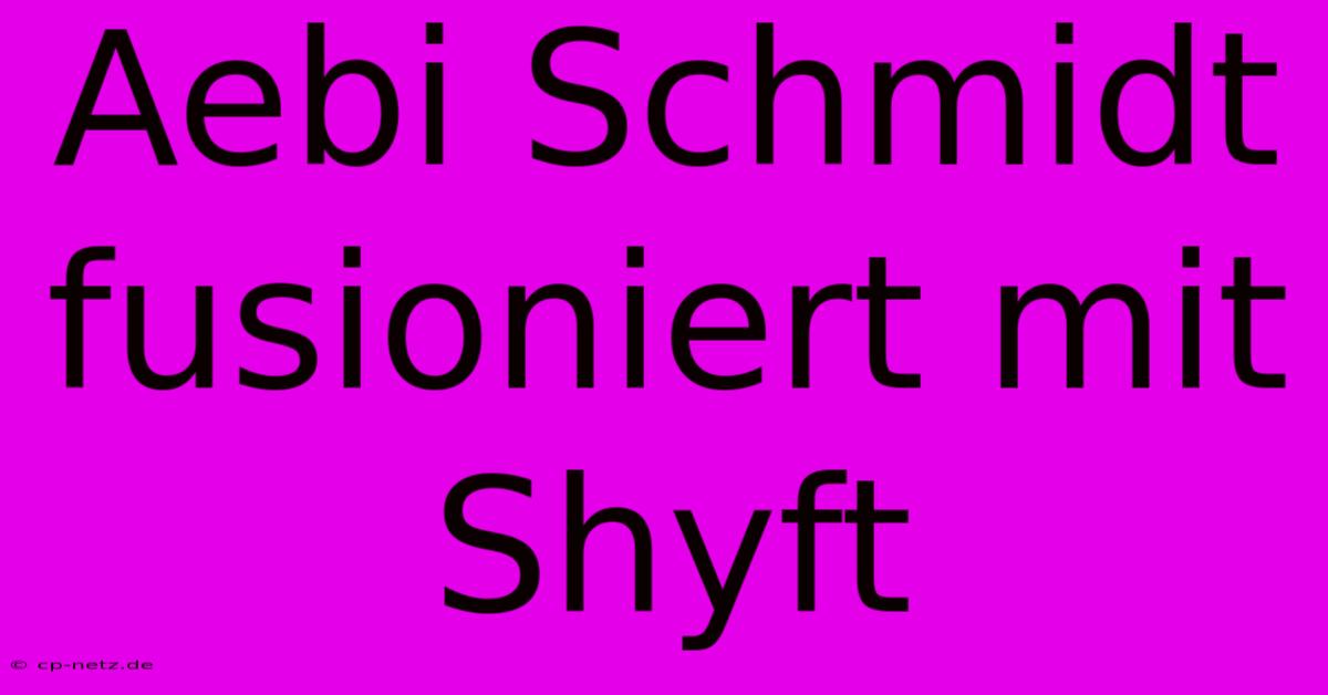 Aebi Schmidt Fusioniert Mit Shyft