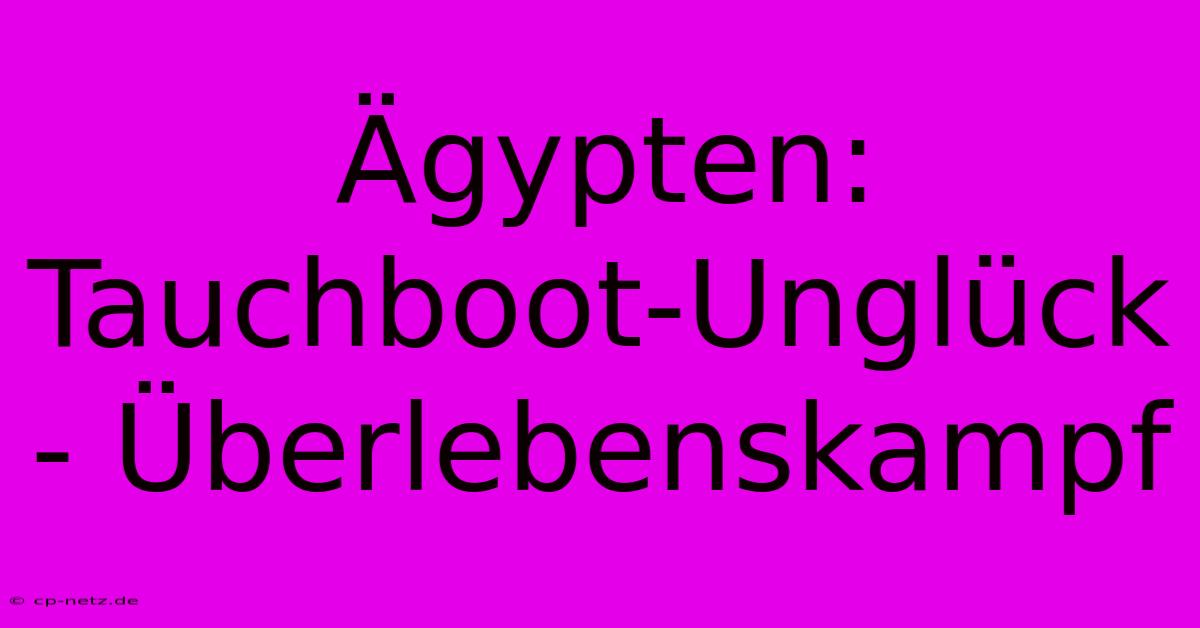 Ägypten: Tauchboot-Unglück - Überlebenskampf