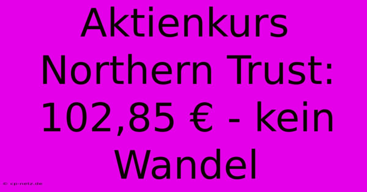 Aktienkurs Northern Trust: 102,85 € - Kein Wandel