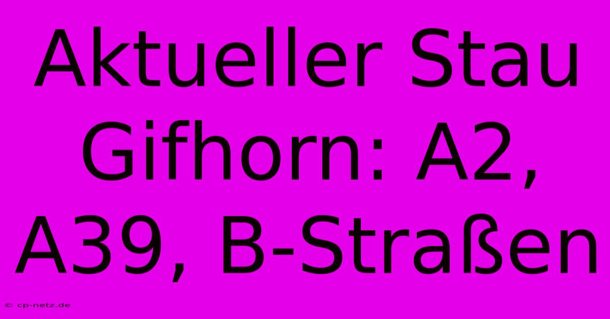 Aktueller Stau Gifhorn: A2, A39, B-Straßen