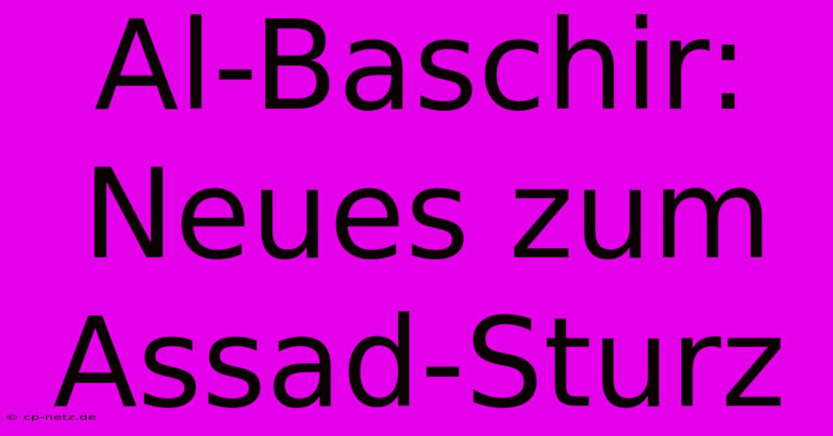 Al-Baschir: Neues Zum Assad-Sturz