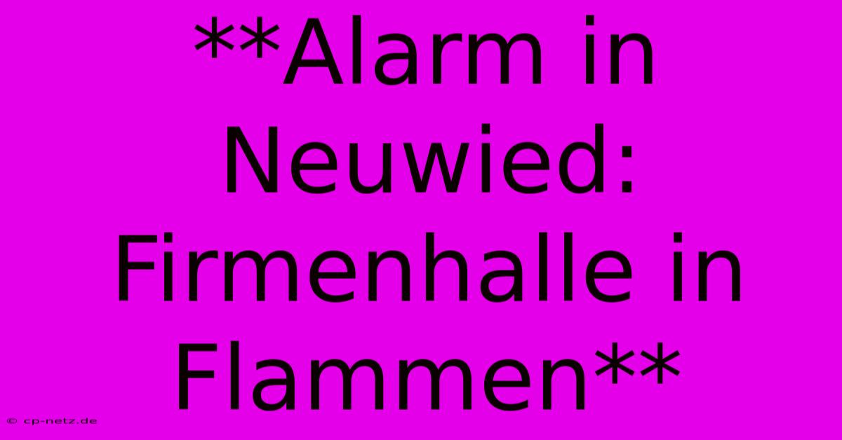 **Alarm In Neuwied: Firmenhalle In Flammen**