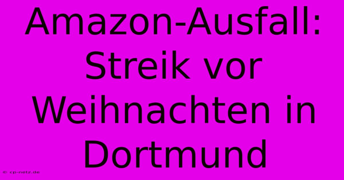 Amazon-Ausfall: Streik Vor Weihnachten In Dortmund