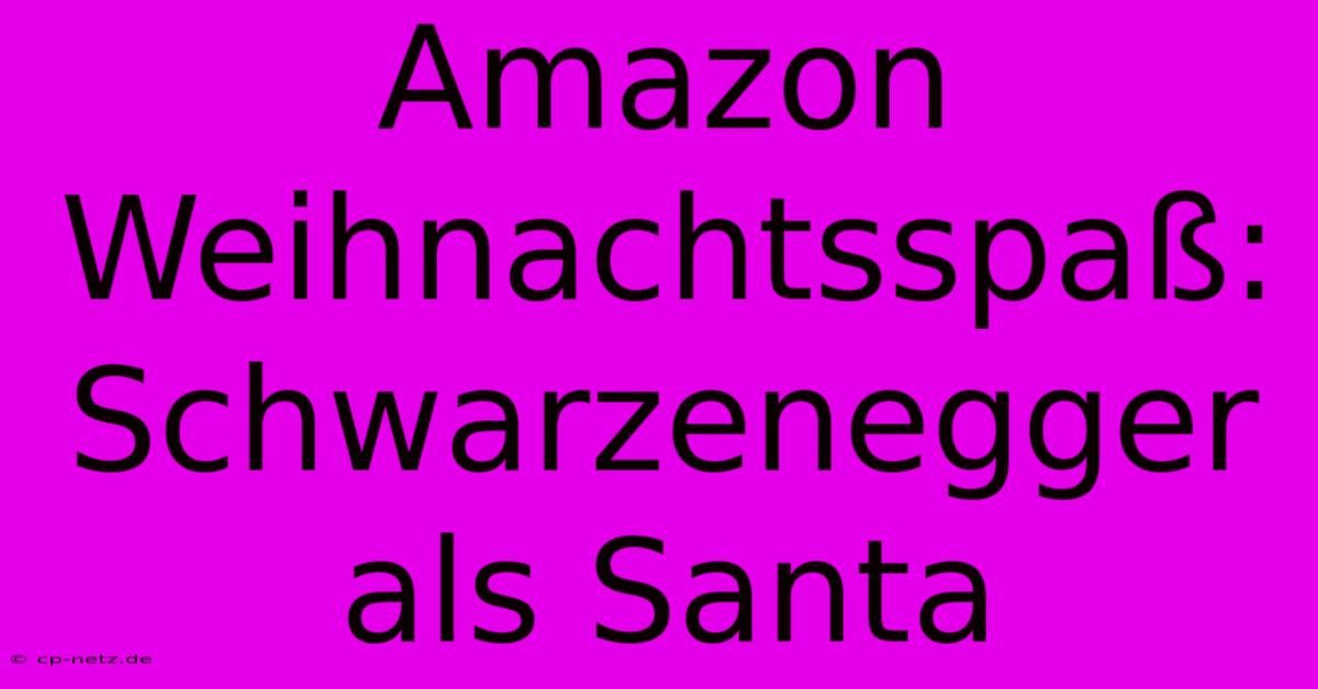 Amazon Weihnachtsspaß: Schwarzenegger Als Santa