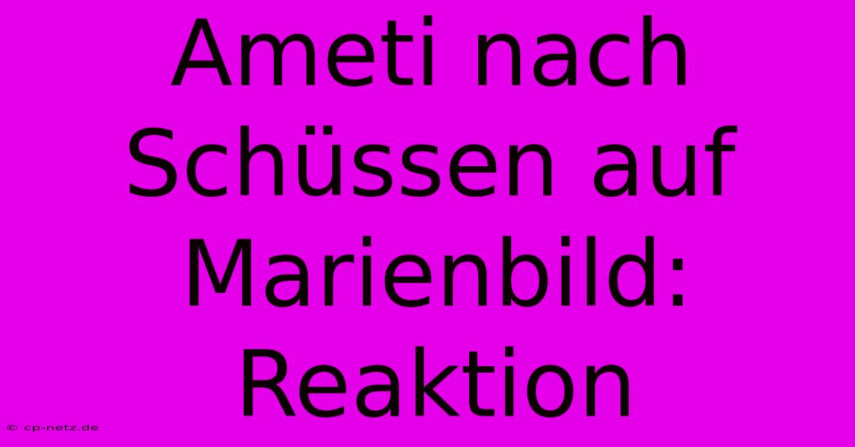 Ameti Nach Schüssen Auf Marienbild: Reaktion