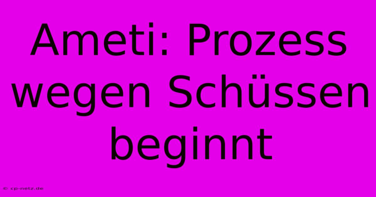 Ameti: Prozess Wegen Schüssen Beginnt