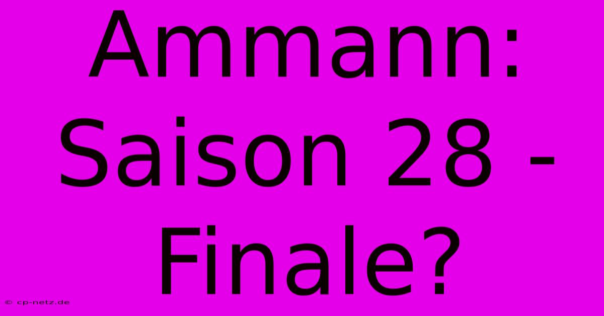 Ammann: Saison 28 - Finale?