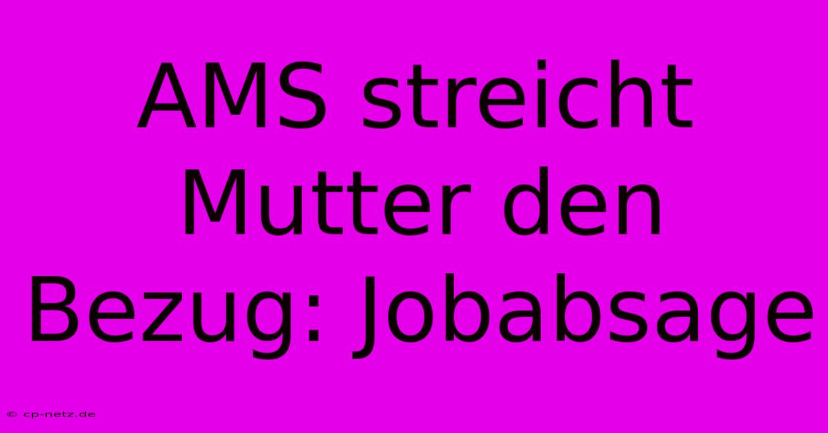 AMS Streicht Mutter Den Bezug: Jobabsage