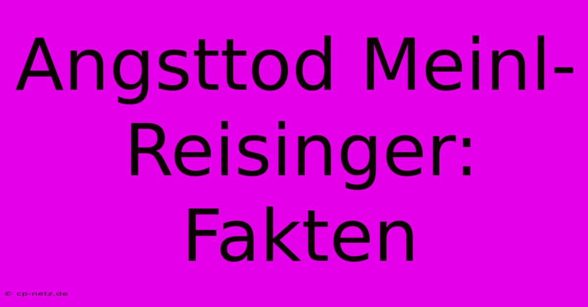 Angsttod Meinl-Reisinger: Fakten