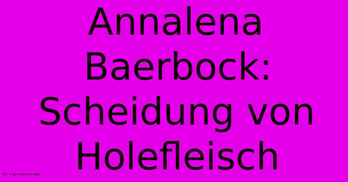 Annalena Baerbock: Scheidung Von Holefleisch