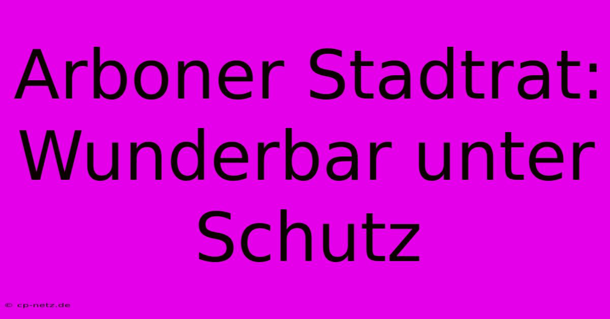 Arboner Stadtrat: Wunderbar Unter Schutz