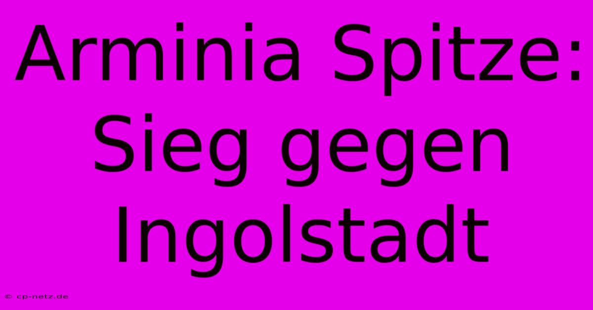 Arminia Spitze: Sieg Gegen Ingolstadt