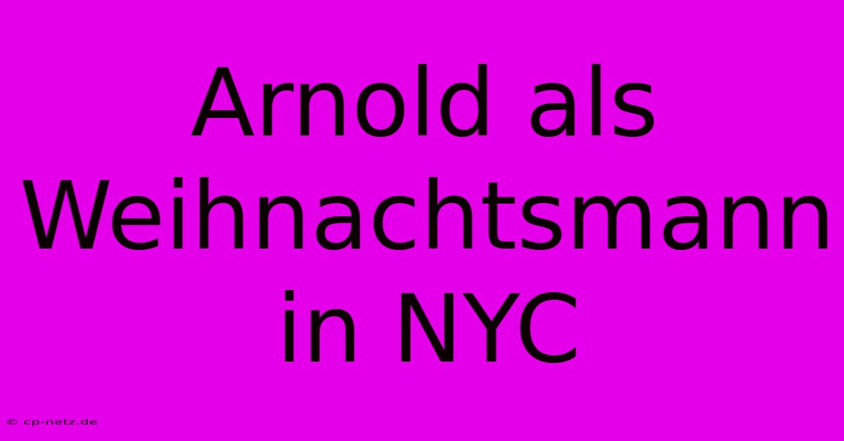 Arnold Als Weihnachtsmann In NYC