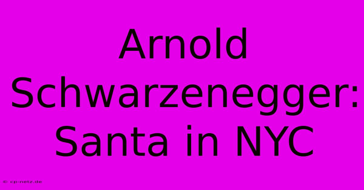 Arnold Schwarzenegger:  Santa In NYC