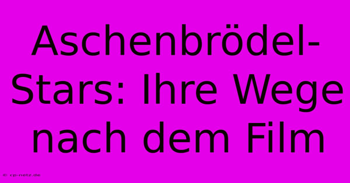 Aschenbrödel-Stars: Ihre Wege Nach Dem Film