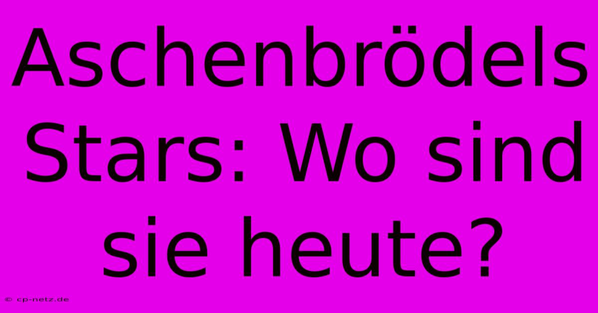 Aschenbrödels Stars: Wo Sind Sie Heute?