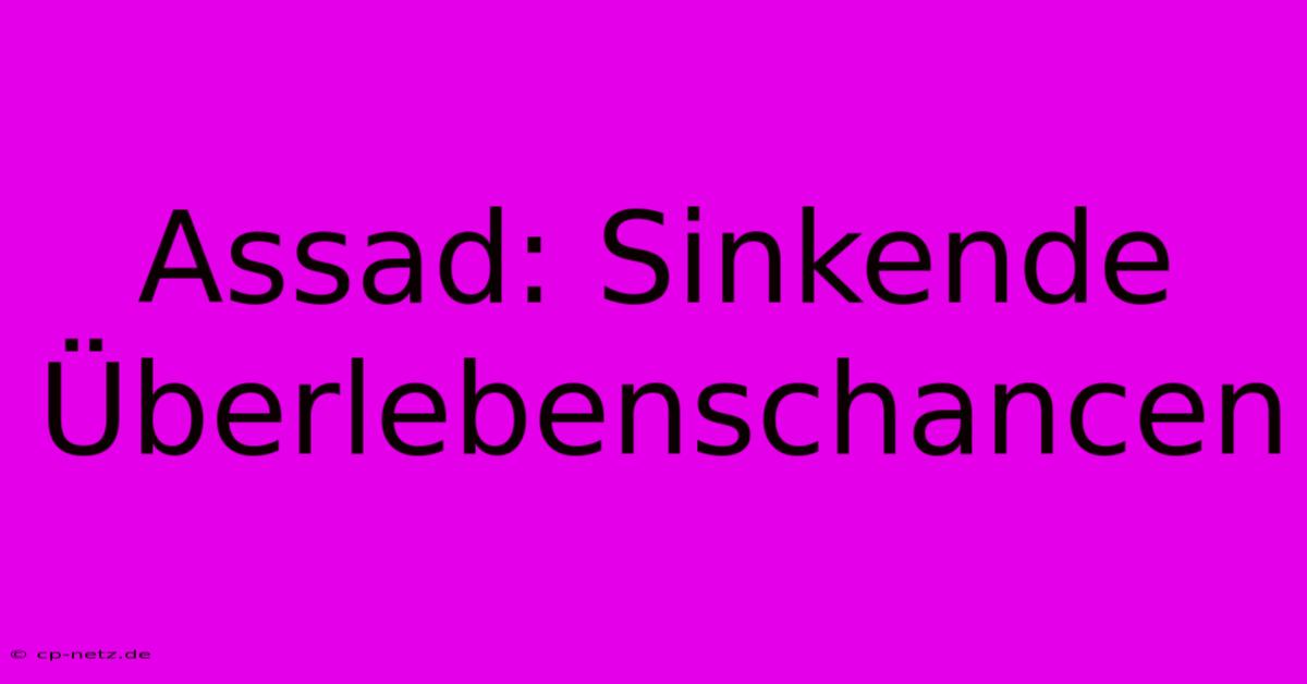 Assad: Sinkende Überlebenschancen