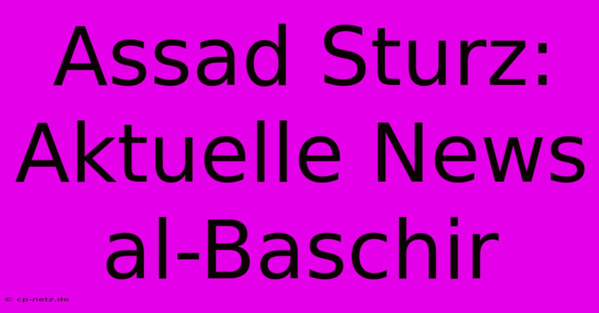 Assad Sturz: Aktuelle News Al-Baschir