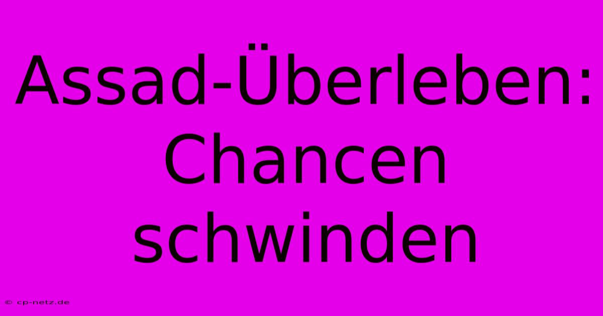 Assad-Überleben: Chancen Schwinden