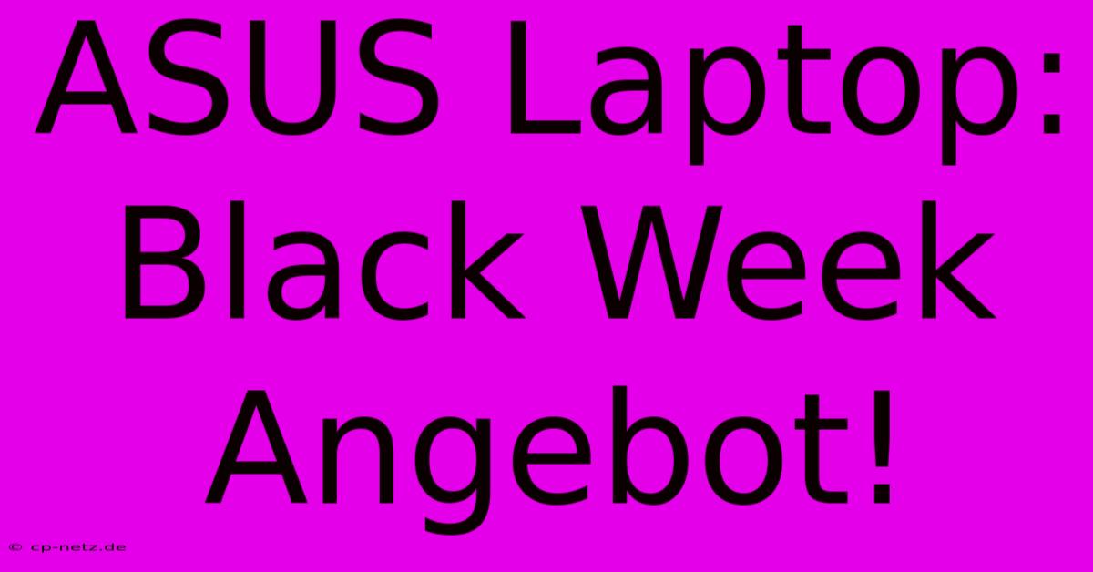 ASUS Laptop: Black Week Angebot!