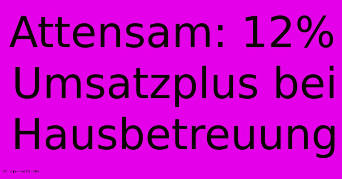 Attensam: 12% Umsatzplus Bei Hausbetreuung