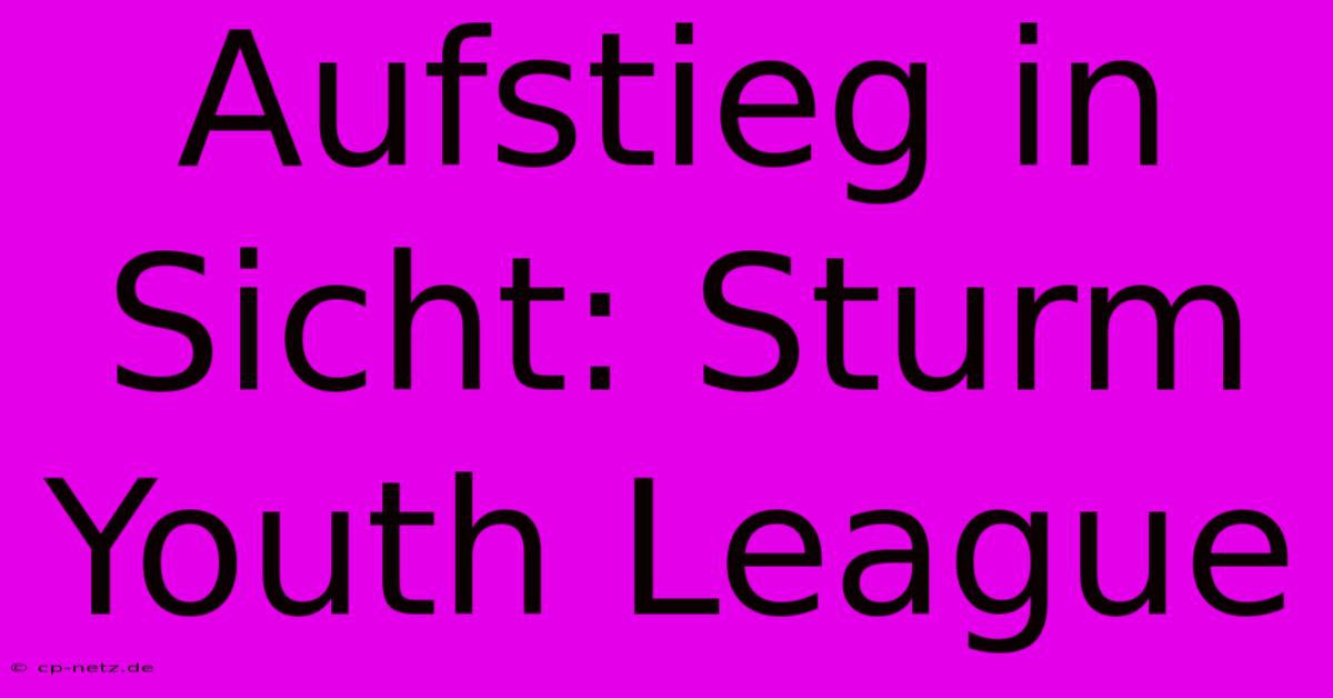 Aufstieg In Sicht: Sturm Youth League