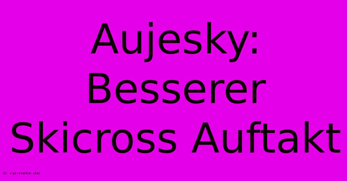 Aujesky: Besserer Skicross Auftakt