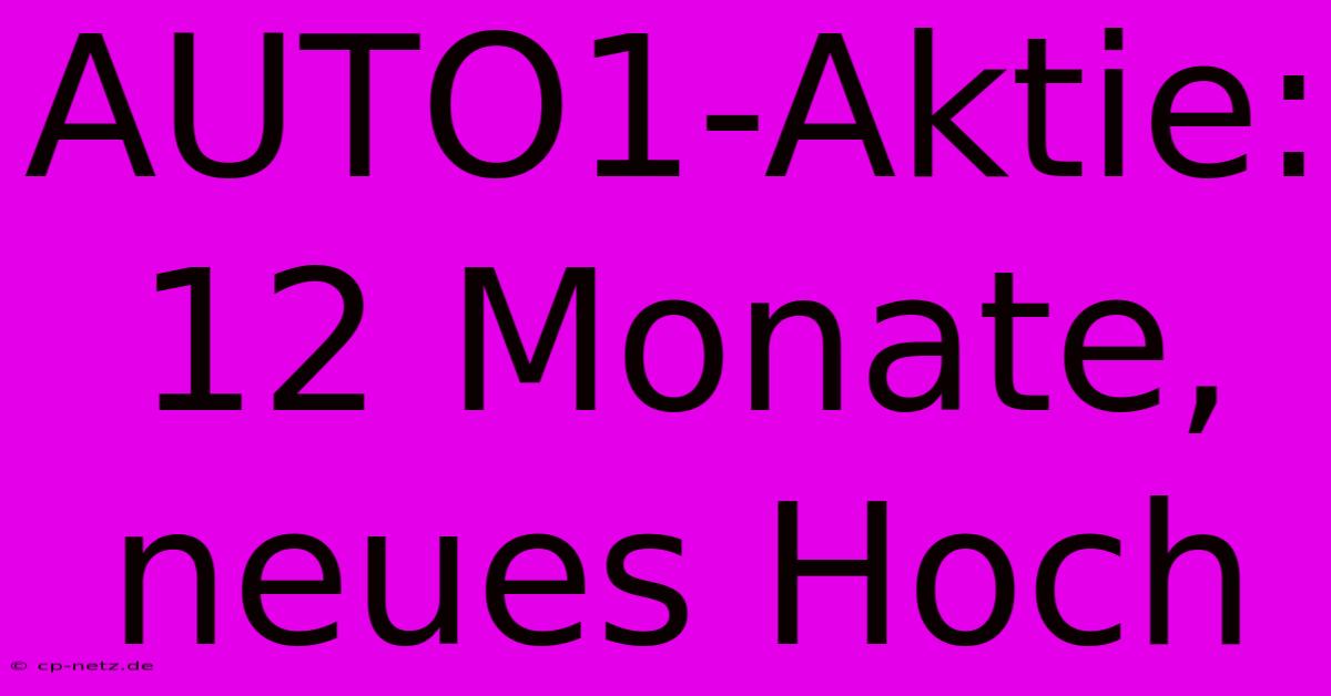 AUTO1-Aktie: 12 Monate, Neues Hoch