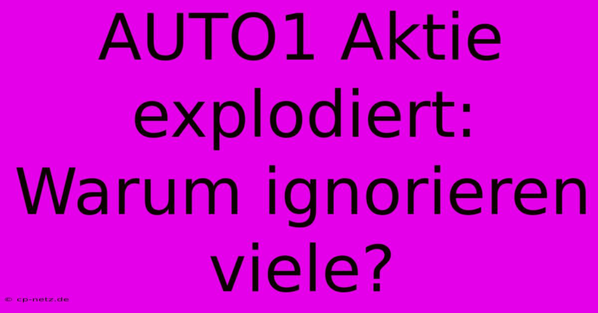 AUTO1 Aktie Explodiert: Warum Ignorieren Viele?