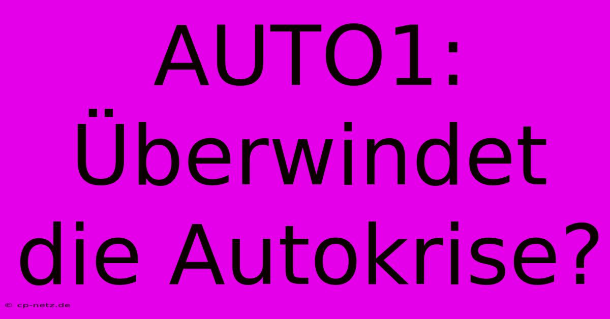 AUTO1:  Überwindet Die Autokrise?