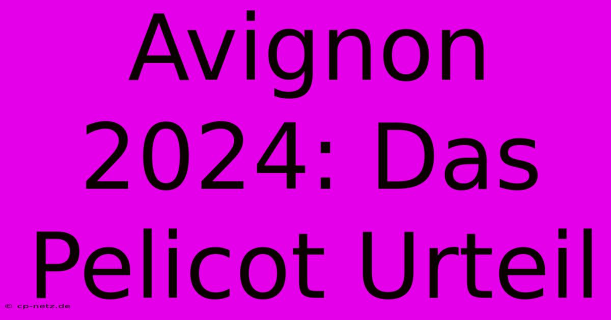 Avignon 2024: Das Pelicot Urteil