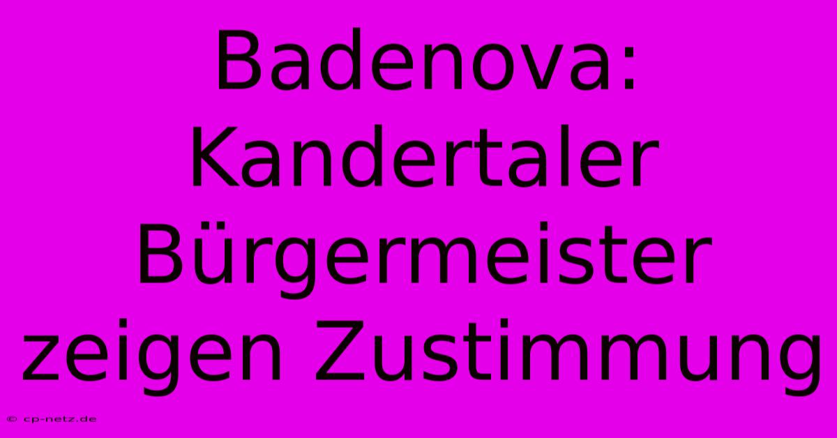 Badenova: Kandertaler Bürgermeister Zeigen Zustimmung