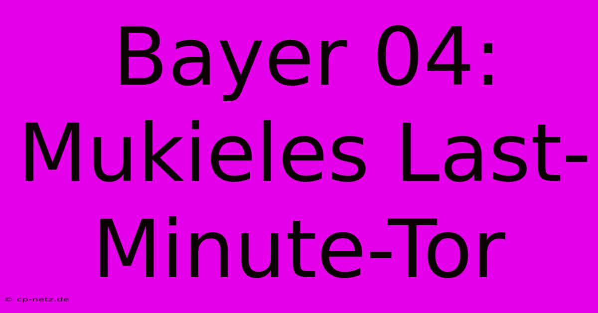 Bayer 04: Mukieles Last-Minute-Tor