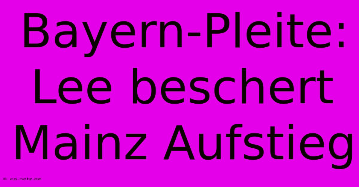 Bayern-Pleite: Lee Beschert Mainz Aufstieg