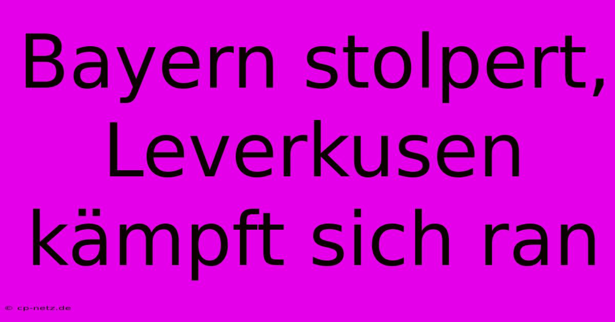 Bayern Stolpert, Leverkusen Kämpft Sich Ran